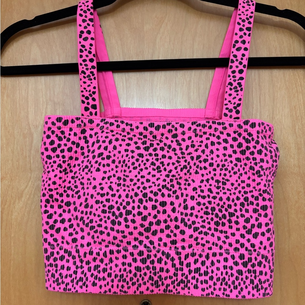 No Boundaries Hot Pink Leopard Crop Top